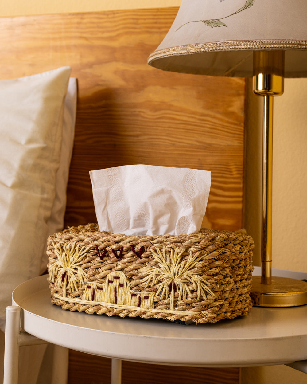Handmade Halfa Tissue Box Cover – Beaded Floral Design