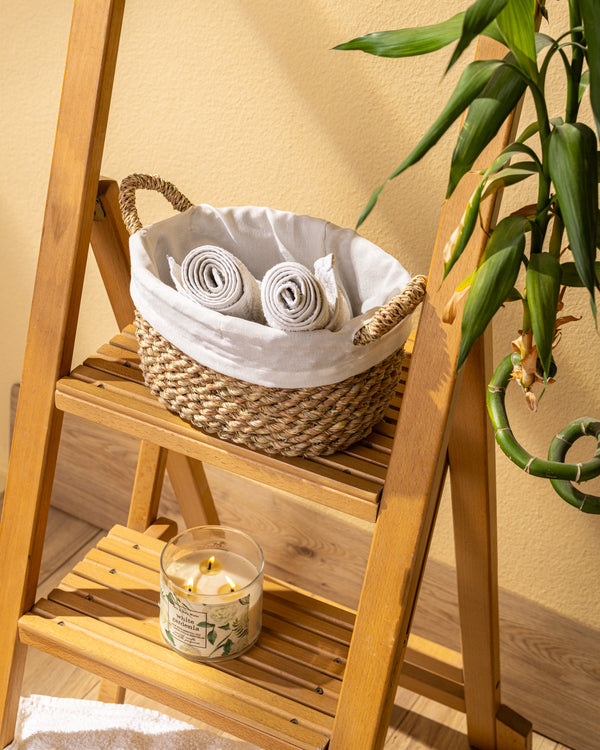 Handmade Halfa Oval Basket Set with Linen Lining