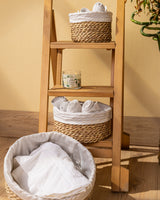 Handmade Halfa Nesting Basket Set with Linen Lining