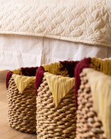 Handmade Halfa Basket Set – Nubian Embroidered Trim