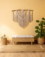 Handmade Halfa Bench with Cushion – Beech Legs