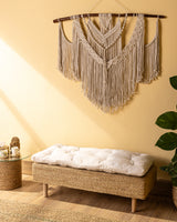 Handmade Halfa Bench with Cushion – Beech Legs
