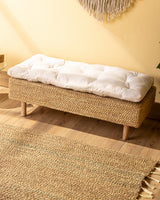 Handmade Halfa Bench with Cushion – Beech Legs