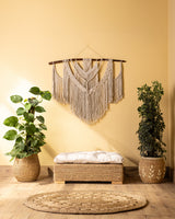 Handmade Halfa Planter Basket with Live Pothos Plant