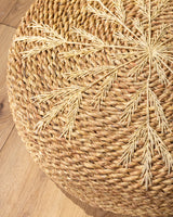 Handmade Halfa Floor Pouf with Embroidery – Holds 90kg