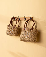 Handmade Palm Leaf Tote Bag with Cowrie Shells