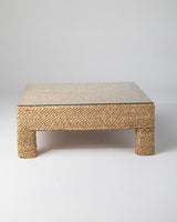 Handmade Halfa Square Coffee Table with Glass Top