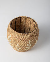 Handmade Halfa Embroidered Planter with Live Schefflera