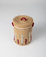 Handmade Halfa Laundry Basket – Beaded Floral Embroidery