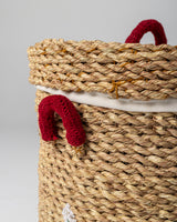 Handmade Halfa Laundry Basket – Beaded Floral Embroidery