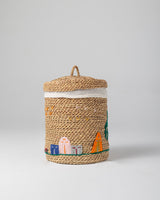 Handmade Halfa Laundry Basket – Rustic Oasis Embroidery