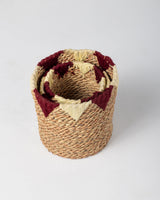 Handmade Halfa Basket Set – Nubian Embroidered Trim