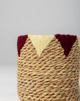 Handmade Halfa Basket Set – Nubian Embroidered Trim