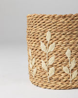 Handmade Halfa Basket Set – Nubian Embroidered Trim