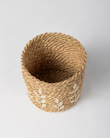 Handmade Halfa Basket Set – Nubian Embroidered Trim