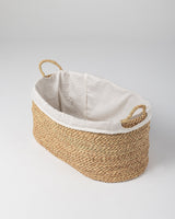 Handmade Halfa Oval Basket with Handles & Lining