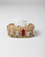 Handmade Halfa Tissue Box Cover  Beaded Floral Design