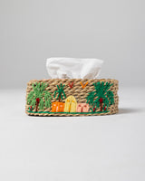 Handmade Halfa Tissue Box Cover – Desert Oasis Embroidery