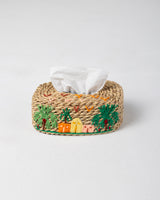 Handmade Halfa Tissue Box Cover – Desert Oasis Embroidery