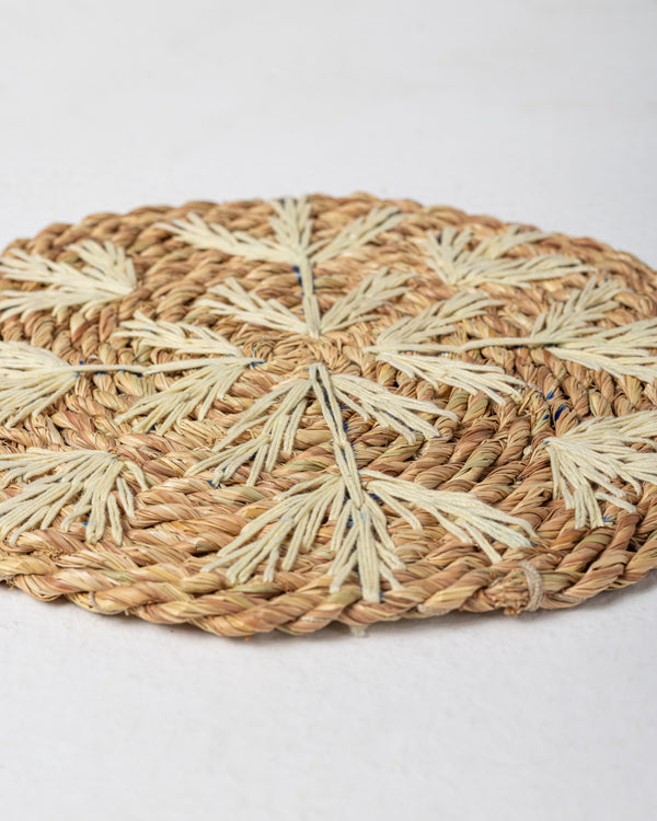 Handmade Halfa Coaster – Sunburst Embroidery