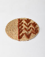 Handmade Halfa Coaster – Rust Fern Half-Pattern
