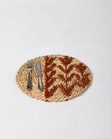 Handmade Halfa Coaster – Rust Fern Half-Pattern