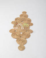 Handmade Halfa Table Runner with Rustic Palm Embroidery