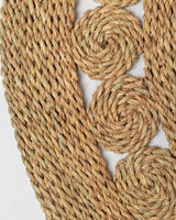 Handmade Halfa Oval Rug – Natural Rosette Weave Rug