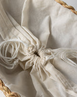 Handmade Palm Leaf Tote Bag with Pearl Floral Embroidery