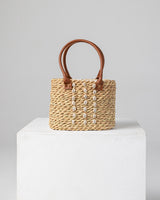 Handmade Palm Leaf Tote Bag with Cowrie Shells
