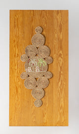 Handmade Halfa Table Runner with Rustic Palm Embroidery