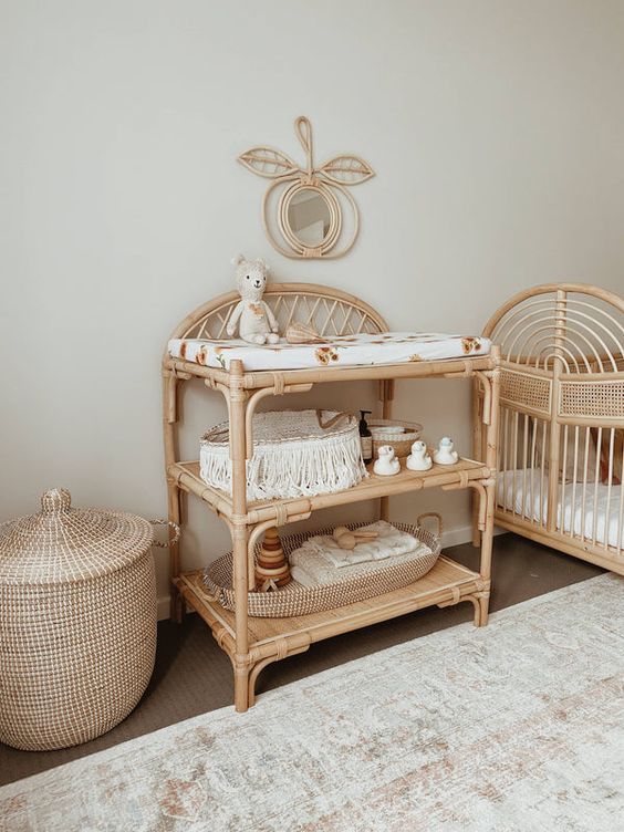 Bamboo Natural Rattan 3-Tier Storage Shelf – Handcrafted Bamboo Organizer
